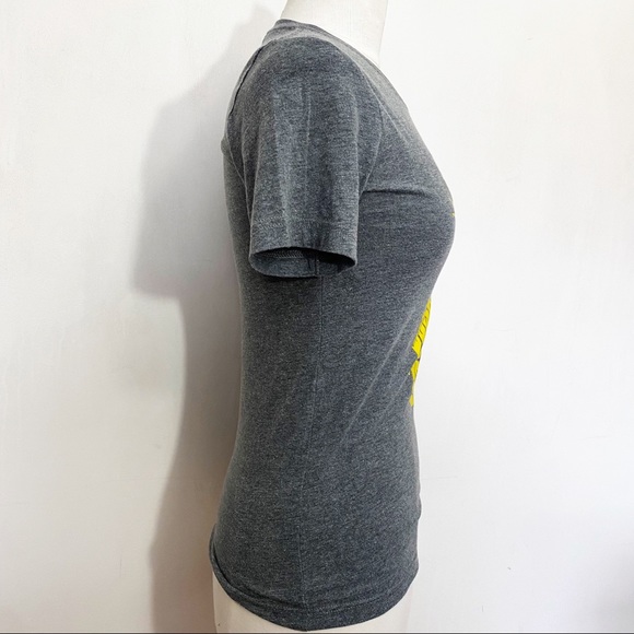 CANVAS yellow Pineapple graphic heather gray jersey tee cotton poly XS - Picture 2 of 6